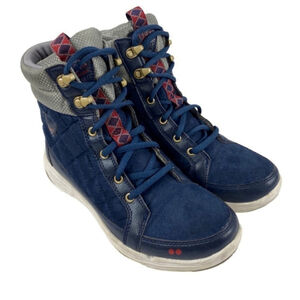 RYKA Aurora Women's Quilted Boots Booties Blue with Red Size 7